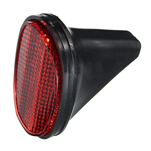 SODIAL(R) 1 pcs Bicycle Rear Tail Fender Reflector Mudguard Oval Warnning Red black - Thumbnail 4