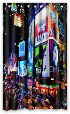 Custom New York City Neon Lights Night Skyline Window Curtains/Drape/Panels/Treatment Thermal Insulated Blackout Window Curtains 52" x 84" Inch