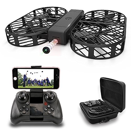 DWI D7 Protable Foldable Arms WIFI FPV Drone with 480P Camera Live Video RTF Helicopter for Kids Adults-Altitude Hold,One-Key Hover,Headless Mode,support HD shooting,VR Split-screen Mode