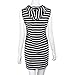GBSELL Womens Girls Casual Sleeveless Hoody Mini Dress (S, Black Stripe)
