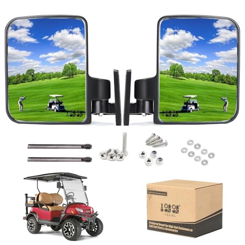 10L0L Golf Cart Side View Mirrors, Universal Golf Cart Rear View Mirror for EZGO Yamaha Club Car 2 Side Mirrors