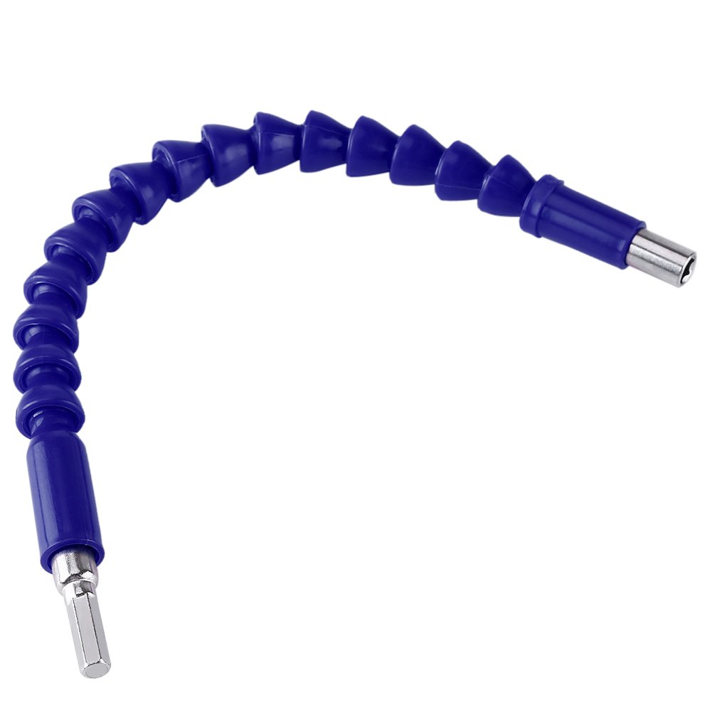 Akozon Flexible Drill Bit Extension Flexible Shaft Bits 1/4" Hex Head Shank Extention Connect Drive Shaft Tip(Blue plastic flexible shaft)