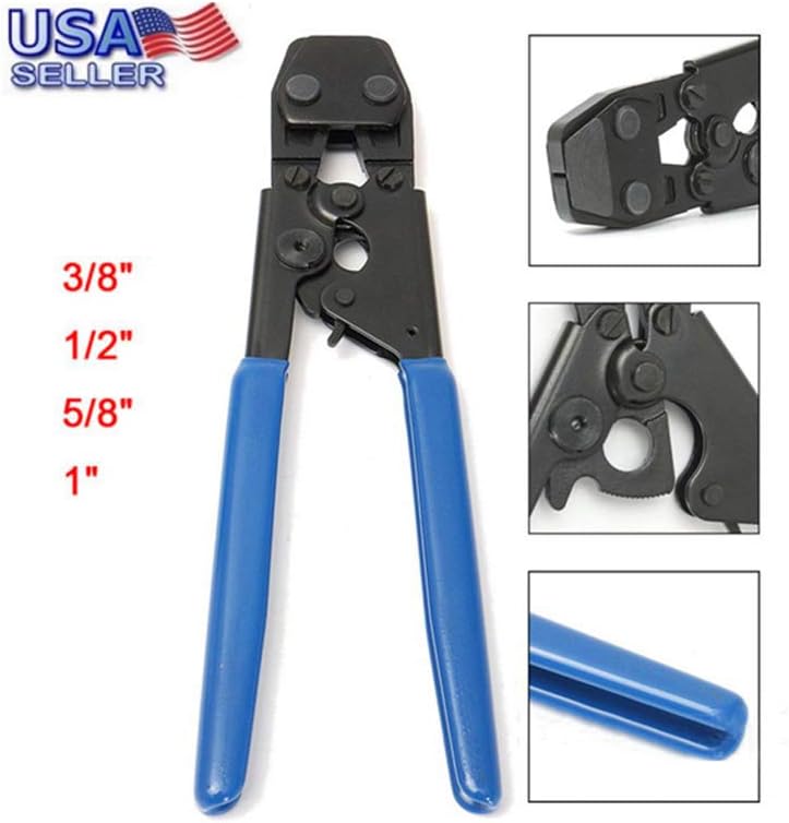 Mostbest Crimping Tool for SS Hose Clamps, Aluminum Oval Sleeves, Stop