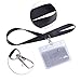 KUUQA 12 Pack Horizontal Strap Name Badge Holder Card Holder with Black Lanyard for Business