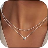 FaithHeart Layered Initial Necklaces for Women - Dainty Non Tarnish Gold/Silver Letter A-Z Necklace Stack Womens Small Initial Necklace Adjustable 16"- 18" Birthday Personalized Jewelry Gifts