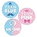 Gender Reveal Stickers Team Pink and Team Blue Shower Sticker Labels 42 Pack