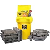 30 Gallon Universal Spill Kit, Pro Grade, 75 Pc: Overpack Drum, 50 Heavy Duty Pads 15
