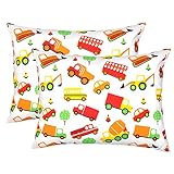 Mellanni Toddler Pillowcase Set Cars - Pack of 2 Toddler Size 14