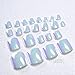 CoolNail Hot Chameleon Fake Toenails 24pcs White Purple Green Light Metallic Mirror False Toe Nail For Foot Full Cover Toe Nails