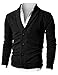 Ohoo Mens Slim Fit shawl Collar Knit Cardigan With Elbow Patch