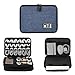 Electronics Organizer, Jelly Comb Electronic Accessories Cable Organizer Bag Waterproof Travel Cable Storage Bag for Charging Cable, Power Bank, iPad （Up to 11'' and More-Large(Black and Blue)
