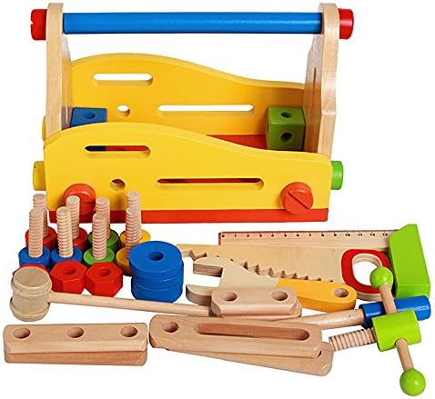 Wooden Workbench with Tools Kids Pretend Role Play Building Set Play Set Little Tool Box kits Kids Toy