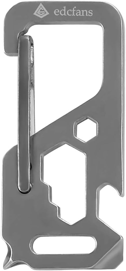 Edcfans 8 in 1 Carabiner Keychain Multitool Gadget with Bottle Opener, 4 Wrenches, Screw Driver, Key Clip, Perfect Everyday Carry Pocket and Backpack Tool Gear