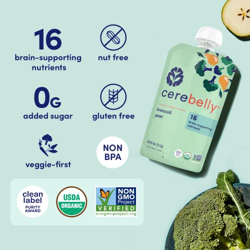 Cerebelly Organic Broccoli Pear Baby Food, 4 OZ Pricepulse