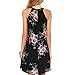 vanberfia Casual Lace O Neck Loose Mini Chiffon Dress (XL, 2206)