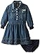 Calvin Klein Baby-Girls Infant Denim Dress with Long Sleeves