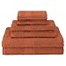 Superior Eco-Friendly Cotton 6-Piece Towel Set, Bathroom, Shower, Spa, Large and Small Assorted Towels for Home, Apartment, Dorm, 2 Bath, 2 Hand, 2 Face/Washcloth, Soft, Highly Absorbent, Copper