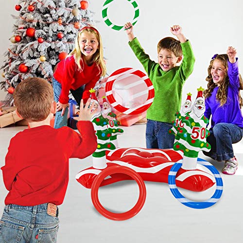 TURNMEON Giant Inflatable Christmas Tree Ring Toss Party Game Toys Kids