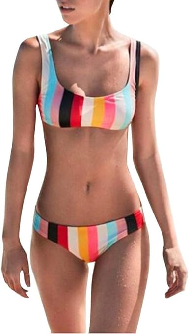 rainbow stripe swimsuit