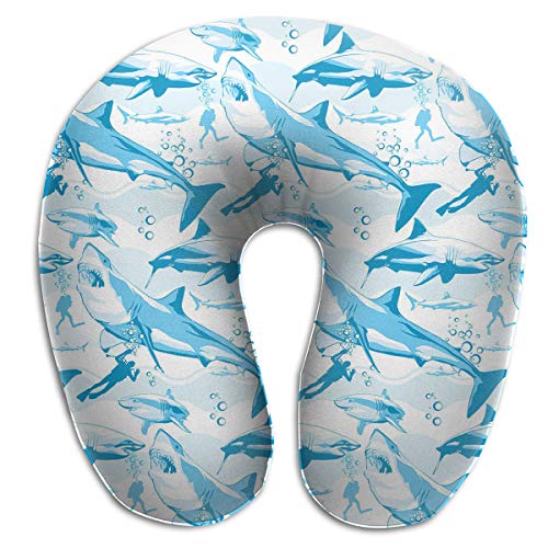 Laurel Neck Pillow Shark Picture Travel U-Shaped Pillow Soft