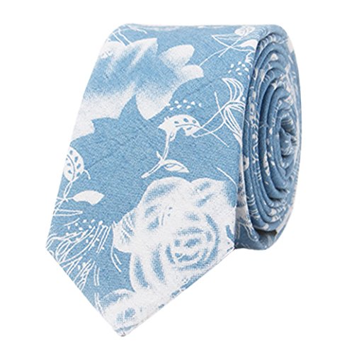 Mens Elegant Formal Necktie Vintage Classic Stylish Business Ties Collections Light Denim Blue