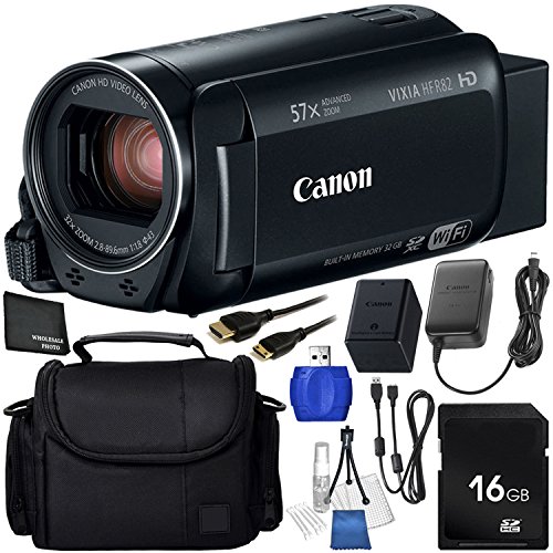 Canon Vixia Hf R82 Camcorder 6pc Accessory Bundle Includes 16gb