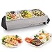 NutriChef Hot Plate Food Warmer, Buffet Server Chafing Dish Set, Portable Stainless Steel Electric Warming Tray, 3 Section 1.5 quart Serving Containers with Lids - AC Powered -