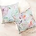 BLEUM CADE Square Throw Pillow Case Decorative Cushion Cover Pillowcase Cushion Case Peonies Throw Pillow Covers Watercolor Floral Flower Decorative Pillow Case for Sofa Bed Chair Set 2, 18 x 18