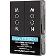 MOON Charcoal Toothpaste, Whitening Stain Removal with Cavity Protection - SLS Free Teeth Whitening Toothpaste with Fluoride - Reduce Plaque & Support Gum Health - Peppermint (2 Pack, 4.2 Oz Each)