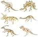 WISDOMTOY 3D Wooden Simulation Animal Dinosaur Assembly Puzzle Model Toy for Kids and Adults, 6-piece Set