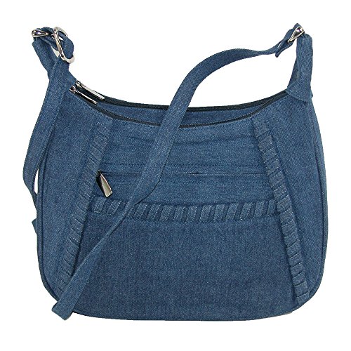 Magnifique Denim Shoulder Handbag with Adjustable Strap, Denim