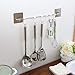 Crystallove Metal Towel Rail and Kitchen Utensils Traceless Hook Rack with Adjustable 6 Hooks (Style 1)