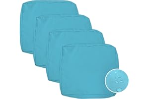 VAKADO Outdoor Waterproof Patio Cushion Covers Set of 4 Replacement Decorative Cushion Cases Decor for Garden Bench Porch Couch Tent(Turquoise, 22"X22"X4"