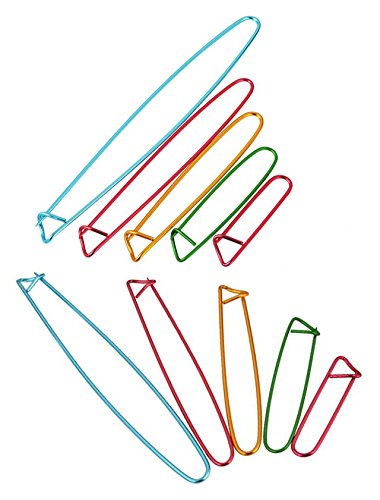 10 Pieces Aluminum Yarn Stitch Holder Safety Pins - 5 Sizes Crochet Knitting Needle Stitch Holders (Color Random)