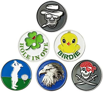 GOLTERS Golf Ball Markers Golf Markers Golf Gifts Clips Pack of 6