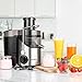 Juicer Machine, Aicook Juice Extractor 3'' Wide Mouth Stainless Steel, 3 Speed Centrifugal Juicer for Fruits and Vegetables, with Non-Slip Feet, BPA-Free