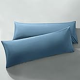 MILVOWOC 2Pcs Brushed Microfiber Body Pillowcases - 20 x 60 Inch, Slate Blue Pillow Case Set Non Slip Envelope Pillow Cover with Moisture Absorption and Anti-Wrinkle