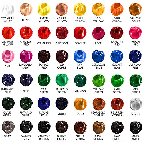 GOTIDEAL Acrylic Paint Set, Artist Grade 48 Colors/Tubes(23ml, 0.77 oz