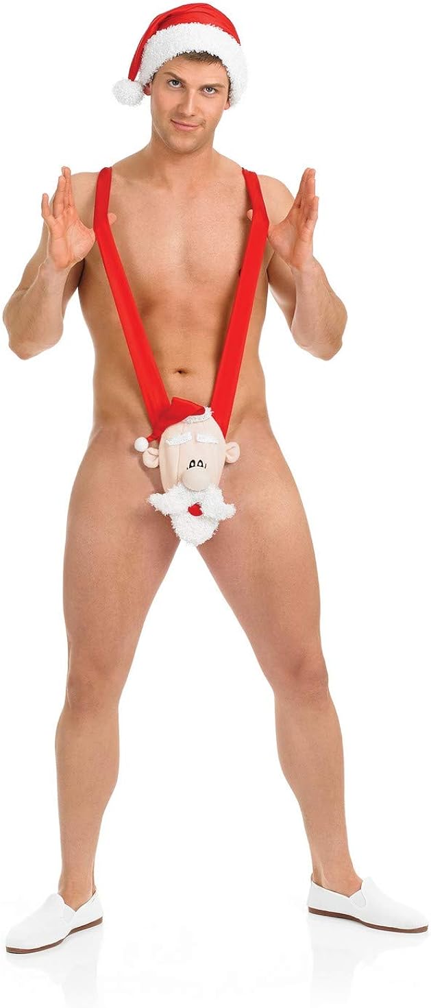 Fun Shack Mankini for Men Christmas Santa Mankini Men, Funny Mens Christmas Outfit, Funny Santa Costume One Size