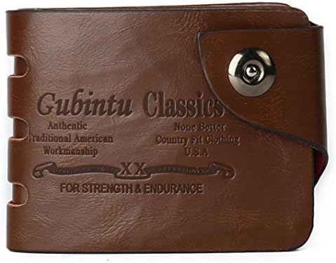 Edmen Men's Cowboy Genuine Natural Crazy Horse Leather Bifold Wallet