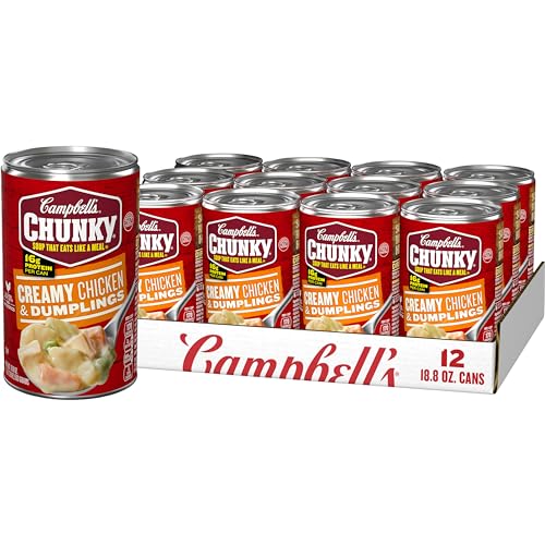 Campbell's Chunky Soup, Creamy Chicken and Dumplings Soup, 18.8 Oz Can (Case of 12)