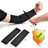 Arm Protection Sleeve, Kevlar Sleeve Cut Resitant 40cm Burn Resistant Anti Abrasion Safety Arm Guard for Garden Kitchen Yark Work 1 Pair (Black)