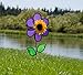 In the Breeze 2775 — 12-inch Purple Sunflower Wind Spinner with Leaves — Colorful Flower for Yard and Garden