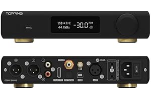 AOSHIDA Topping D90III Sabre MQA-CD Full Balanced DAC, 2* ES9039SPRO XMOS XU-316 DSD512 PCM768kHz HiFi DAC, Input USB/Bluetooth5.1/Optic/Coaxial/AES/IIS DA Converter, Audio Preamp DAC (Black)