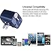 Dual Usb Charger Socket Power Outlet 2.1a & 1a Home Travel Watt Wall Charger Foldable Plug Portable UL Certified (Black)
