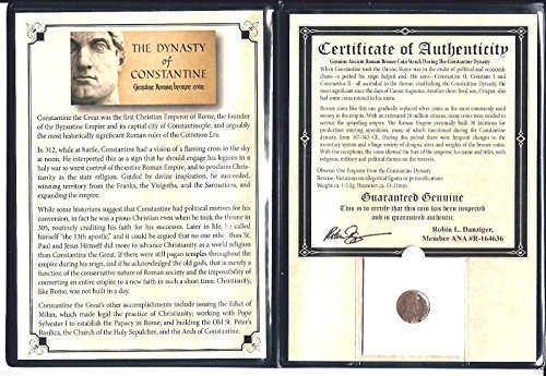 Ancient Roman Constantine Coin,4th Century A.D with Certificate and Album