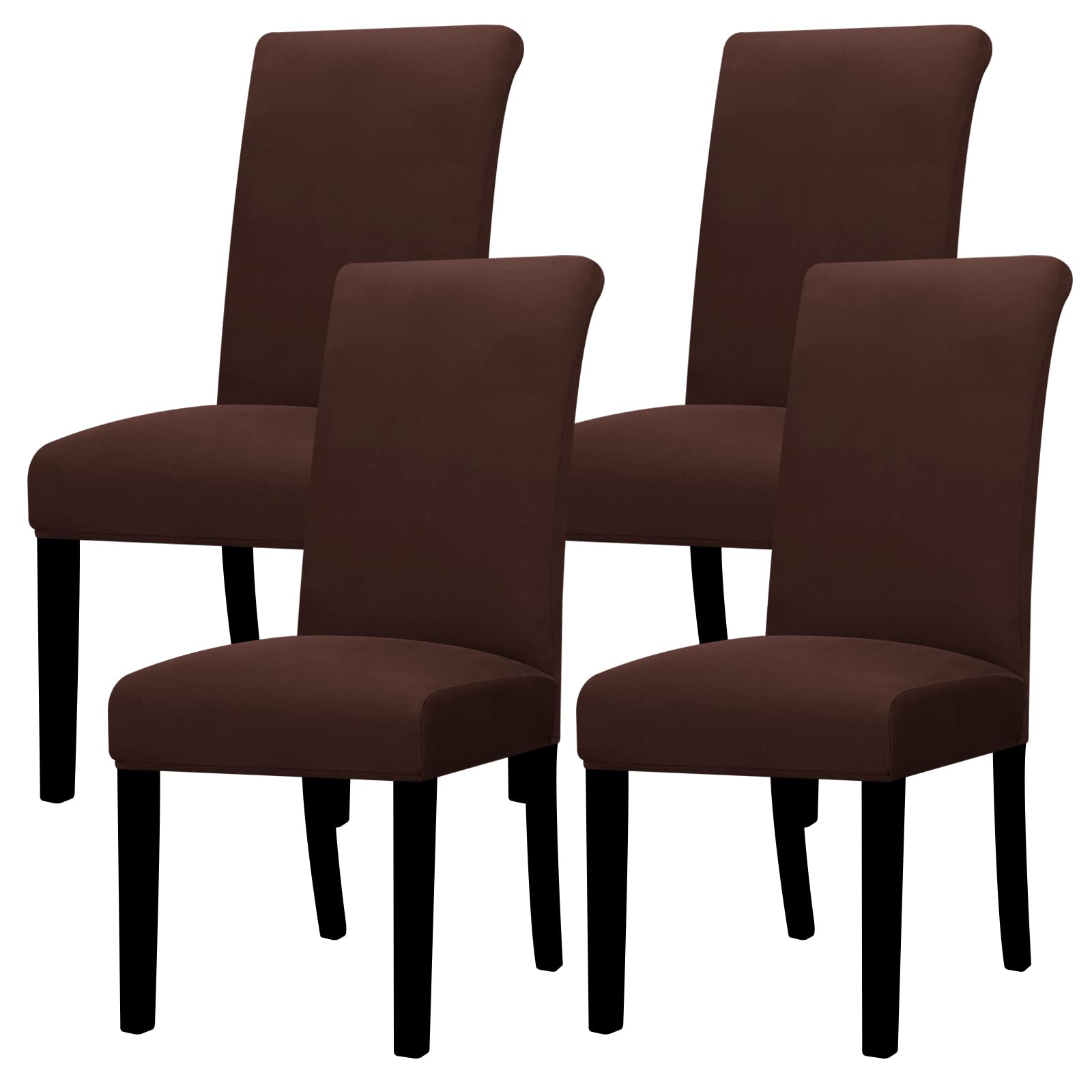 Lellen Dining Chair Covers Set of 4, Stretch Chair Covers Dining Chair Slipcovers Removable Washable Reusable Home & Kitchen Decor Protector Dining Room Chair Covers,Brown