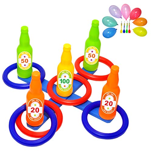 Gleeporte Carnival Ring Toss Game Set with Bonus Balloon Popping Dart Game, Outdoor Games for Kids and Adults, Carnival Birthday Party Supplies, Tossing Game Kit for Yard, Lawn, Beach and Camping - Thumbnail 7