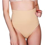 Miss-Loly Women's Waist Cincher Girdle Tummy Slimmer Sexy Thong Panty Shapewear Beige M