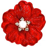 songbowen Crystal Pearl Flower Brooch Fashion Rhinestone Peony Flower Brooch Wedding Banquet Dress Decoration Women's Elegant Jewelry Gift